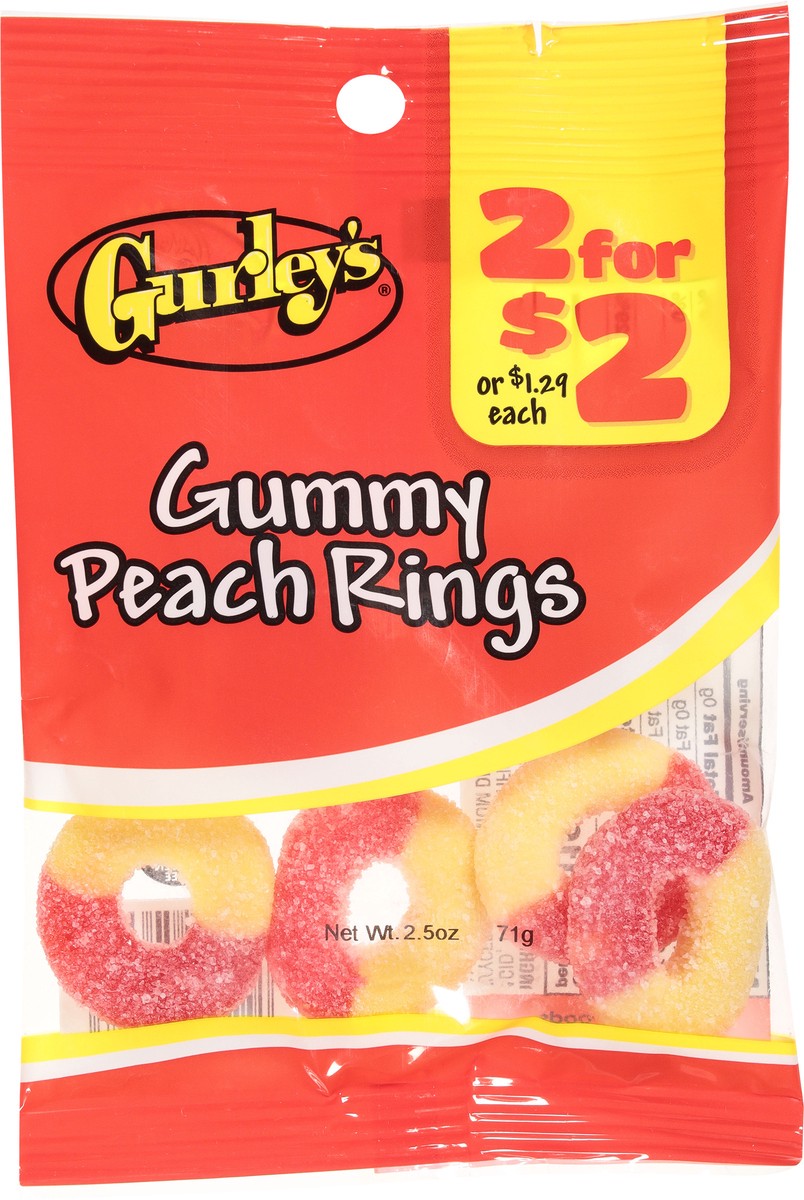 slide 14 of 14, Gurley's Gummy Peach Rings 2.5 oz, 2.5 oz