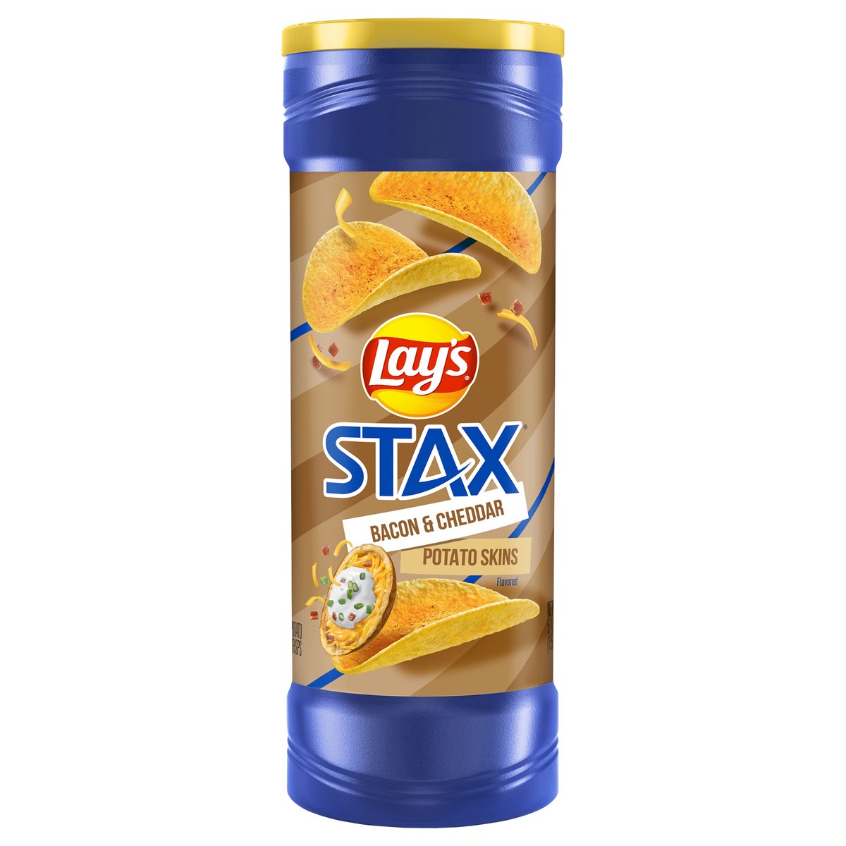 slide 2 of 9, Lay's Stax Potato Crisps Bacon & Cheddar Potato Skins Flavored 5 1/2 Oz, 5.5 oz