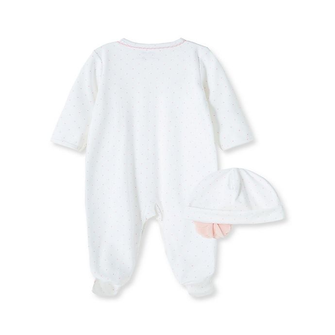 slide 2 of 2, Little Me footie newborn pink blossom emb, 1 ct