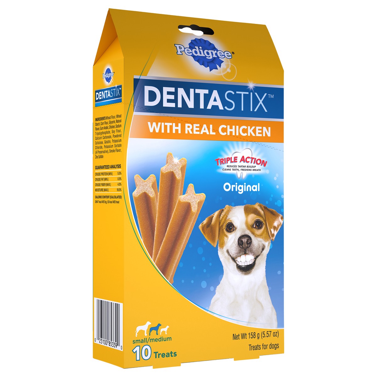 slide 2 of 10, PEDIGREE DENTASTIX Small/Medium Dog Dental Treats Original Flavor Dental Bones Pack (10 Treats, 5.57 oz