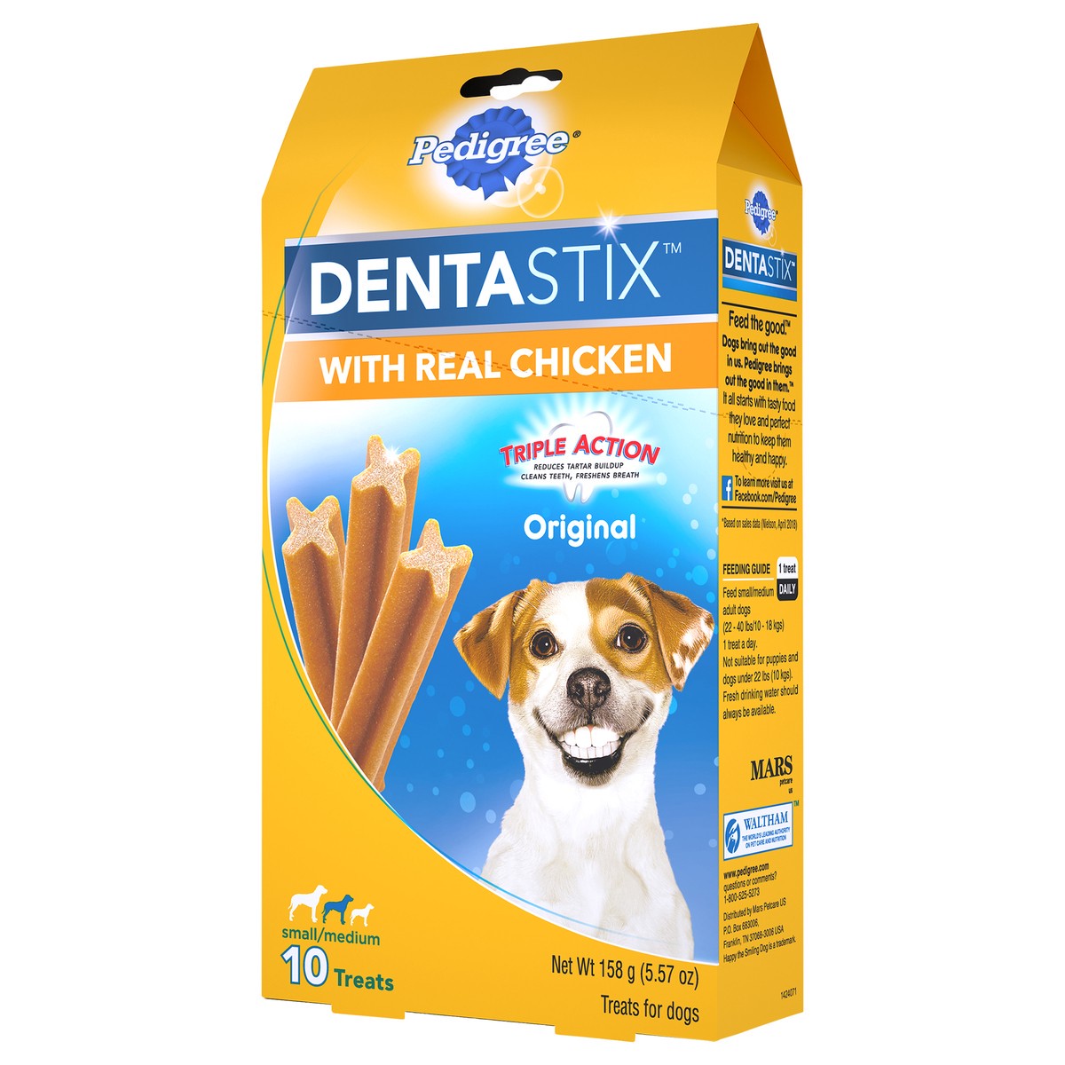 slide 3 of 10, PEDIGREE DENTASTIX Small/Medium Dog Dental Treats Original Flavor Dental Bones Pack (10 Treats, 5.57 oz