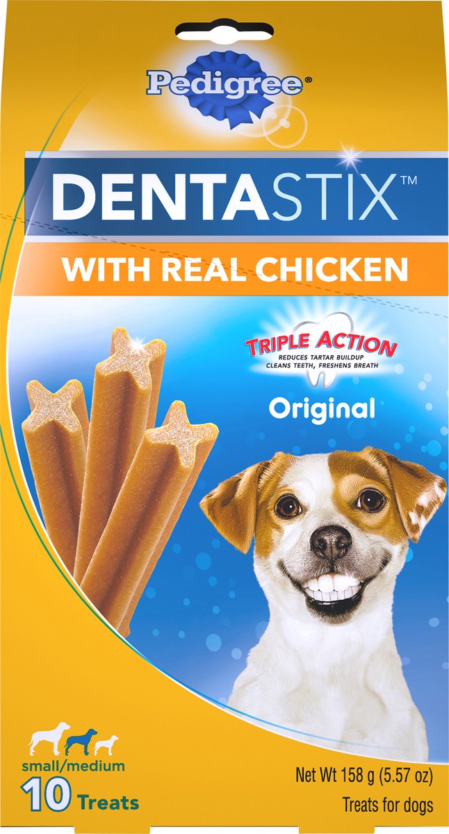 slide 8 of 10, PEDIGREE DENTASTIX Small/Medium Dog Dental Treats Original Flavor Dental Bones Pack (10 Treats, 5.57 oz