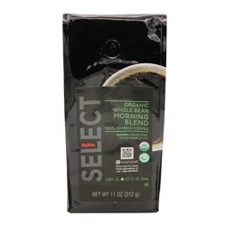 Hy-vee Select Medium Light Roast Morning Blend 100% Arabica Organic Whole Bean Coffee- 11 oz