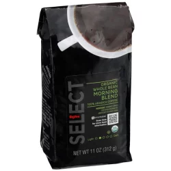 Hy-vee Select Medium Light Roast Morning Blend 100% Arabica Organic Whole Bean Coffee- 11 oz
