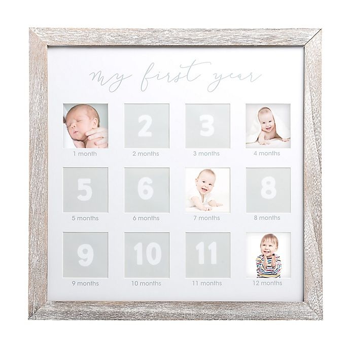 slide 1 of 3, Pearhead Baby's My First Year'' Monthly Rustic Picture Frame'', 1 ct