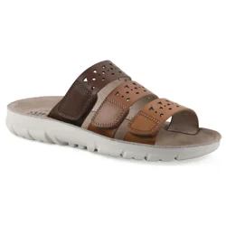 Cliffs By White Mountain Women's Berrett Slide Sandal, Brown Smooth