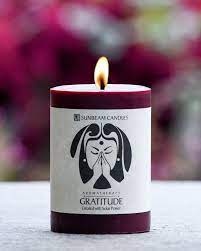 slide 1 of 1, Sunbeam Gratitude Beeswax Candle, 3 in x 4 in
