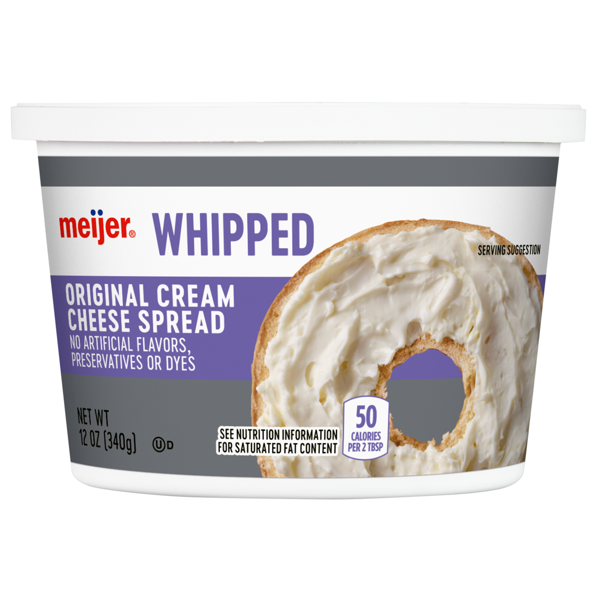 slide 1 of 2, Meijer Whipped Cream Cheese, 12 oz