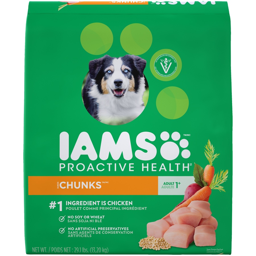 slide 1 of 9, IAMS Proactive Health Chunks Adult Dog Food, 29.1 lb