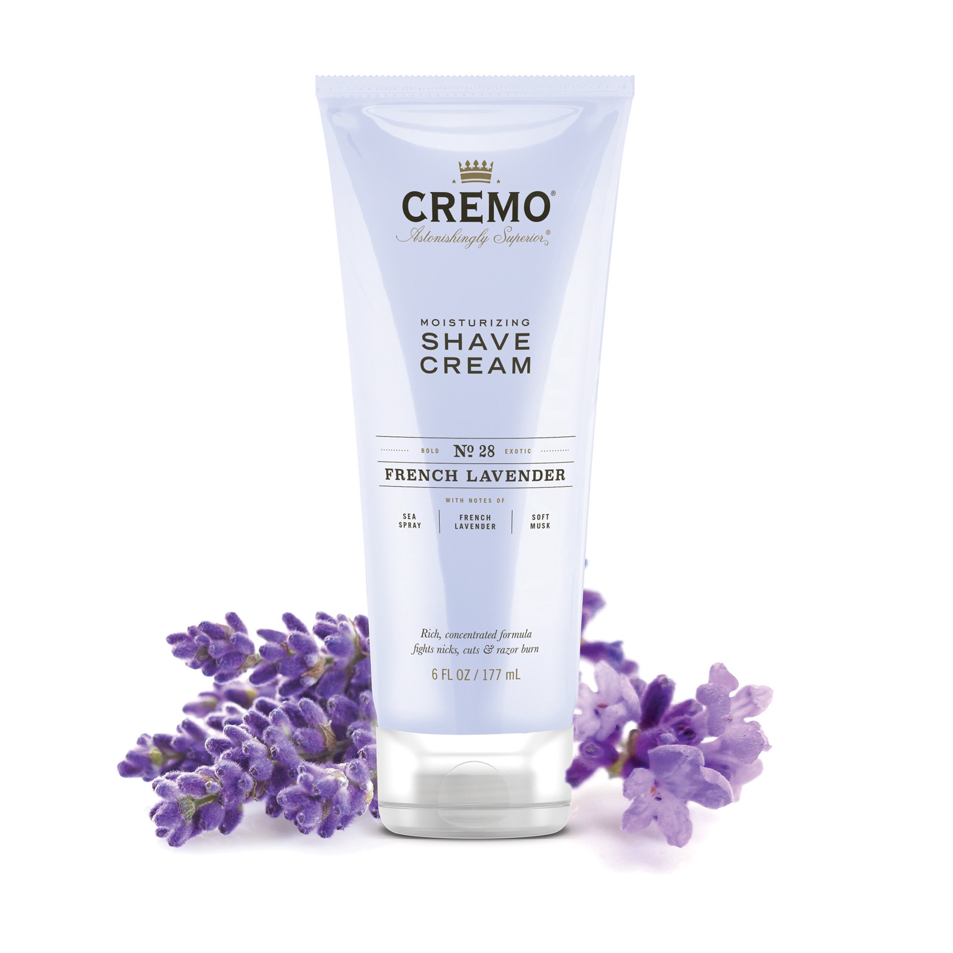 slide 4 of 7, Cremo French Lavender Moisturizing Shave Cream, 6 fl oz