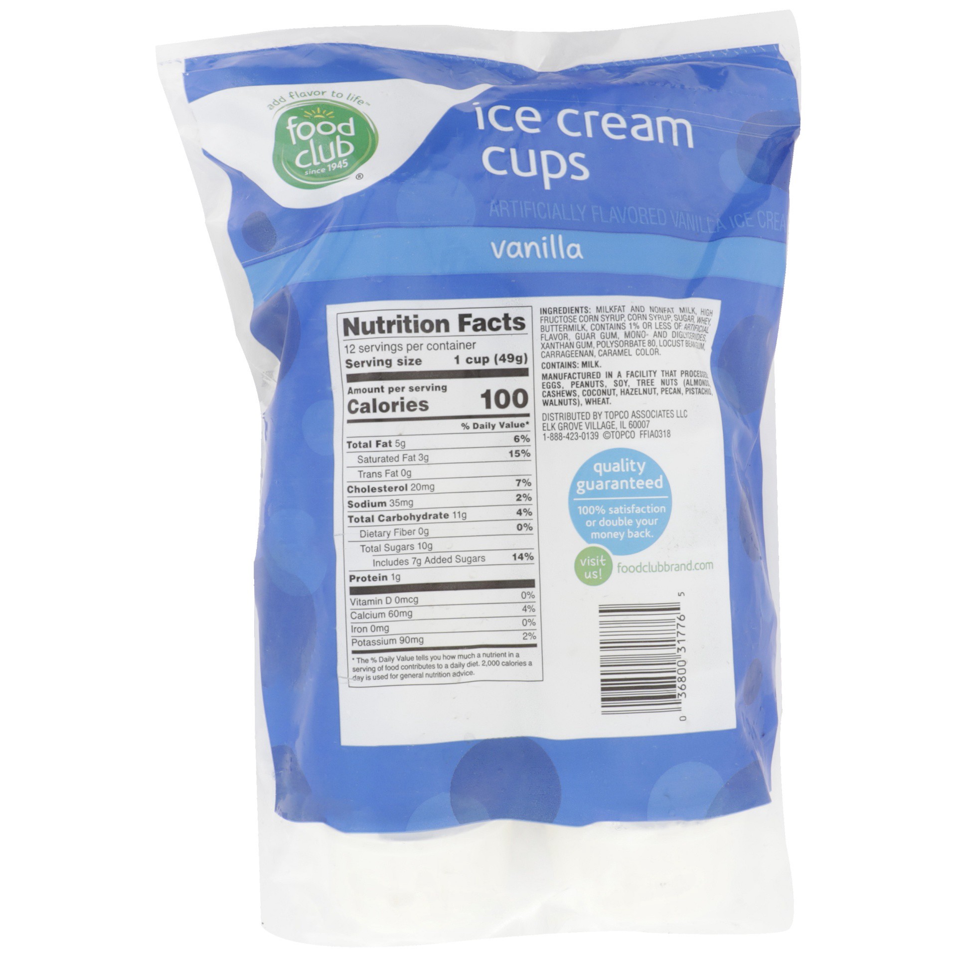 slide 6 of 6, Food Club Vanilla Ice Cream Cups, 12 ct