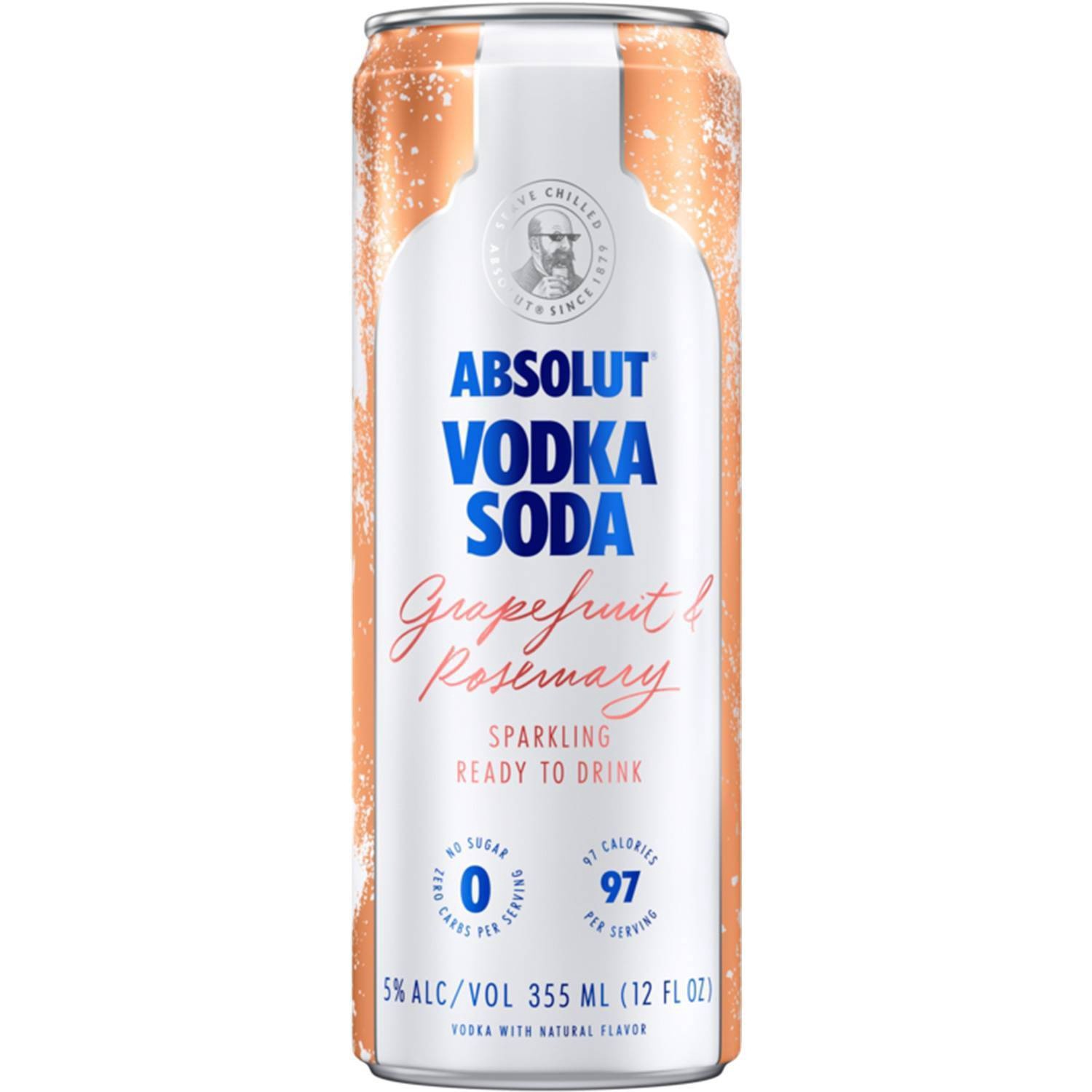 slide 1 of 3, Absolut Seltzer Grapefruit Rosemary /, 4 ct; 355 ml