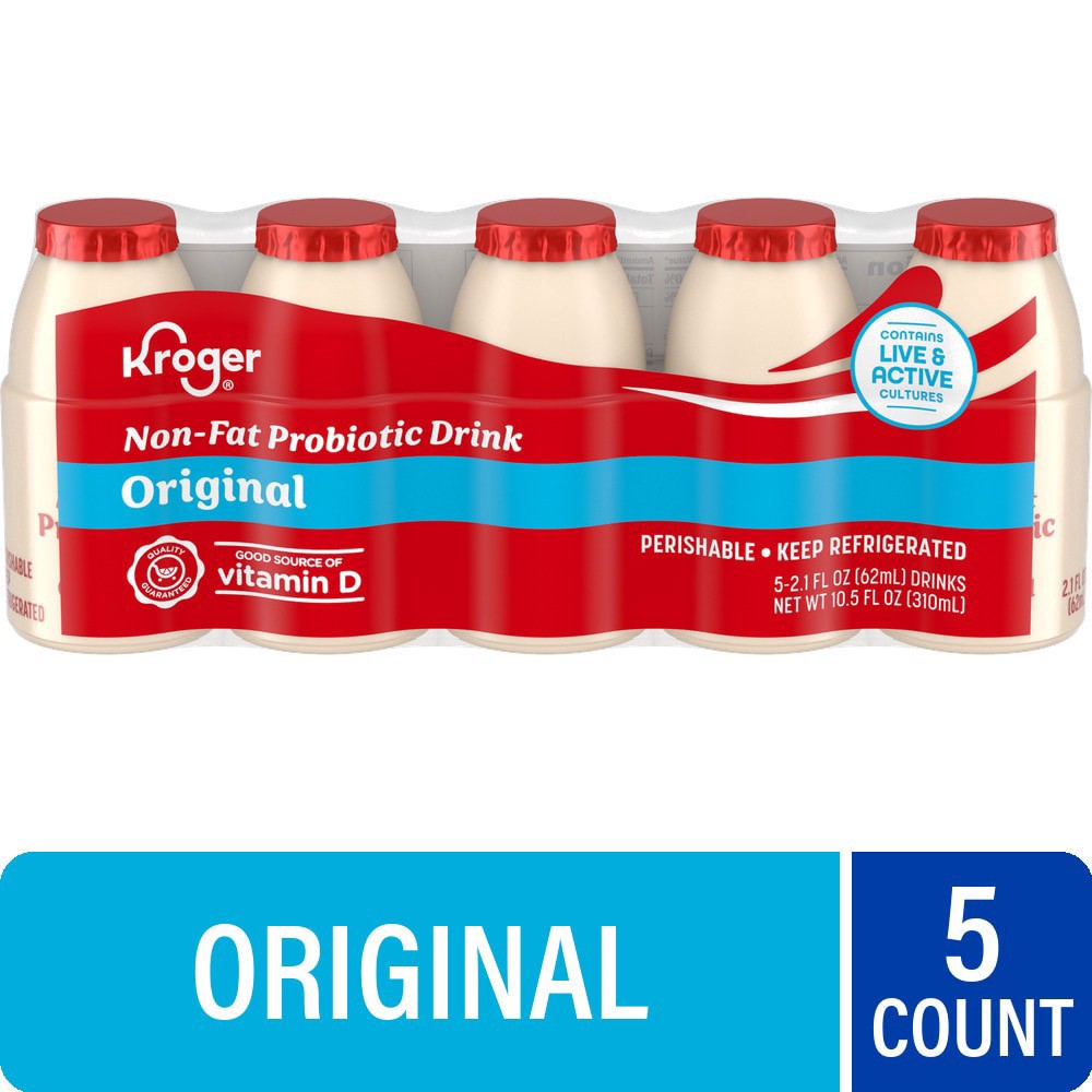 slide 1 of 1, Kroger® Probiotic Yogurt Shots, 5 oz / 2.1 fl oz