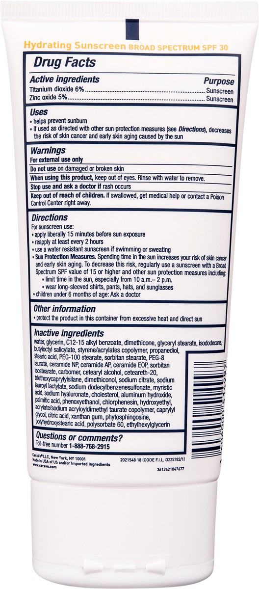 slide 2 of 7, CeraVe Hydrating Sunscreen Body SPF 30, 5 oz