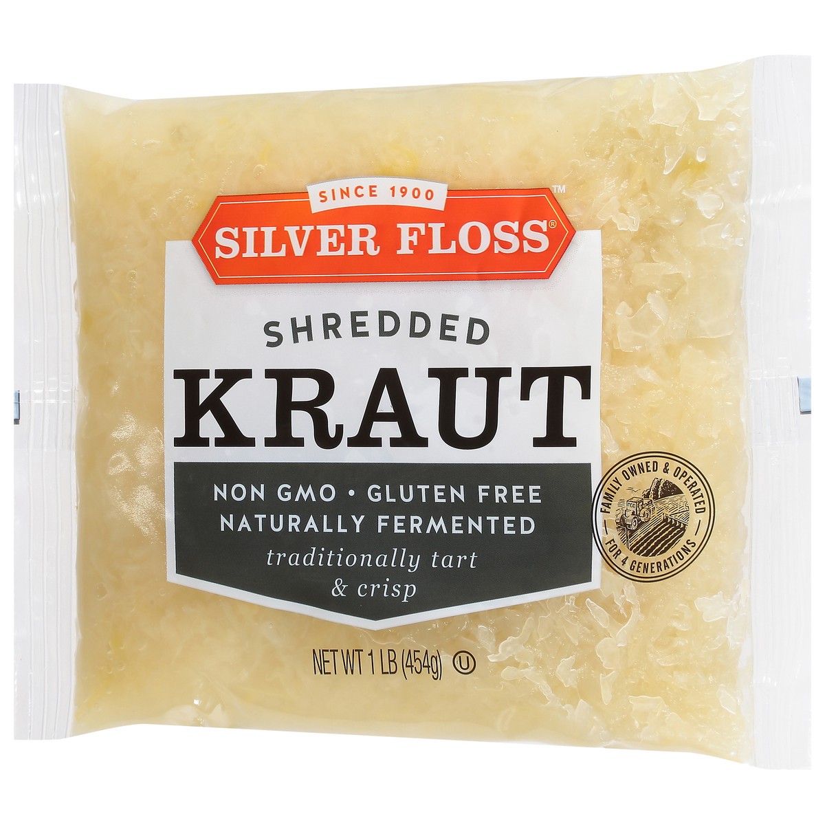 slide 3 of 9, Silver Floss Sauerkraut Shredded 16oz Poly, 16 oz