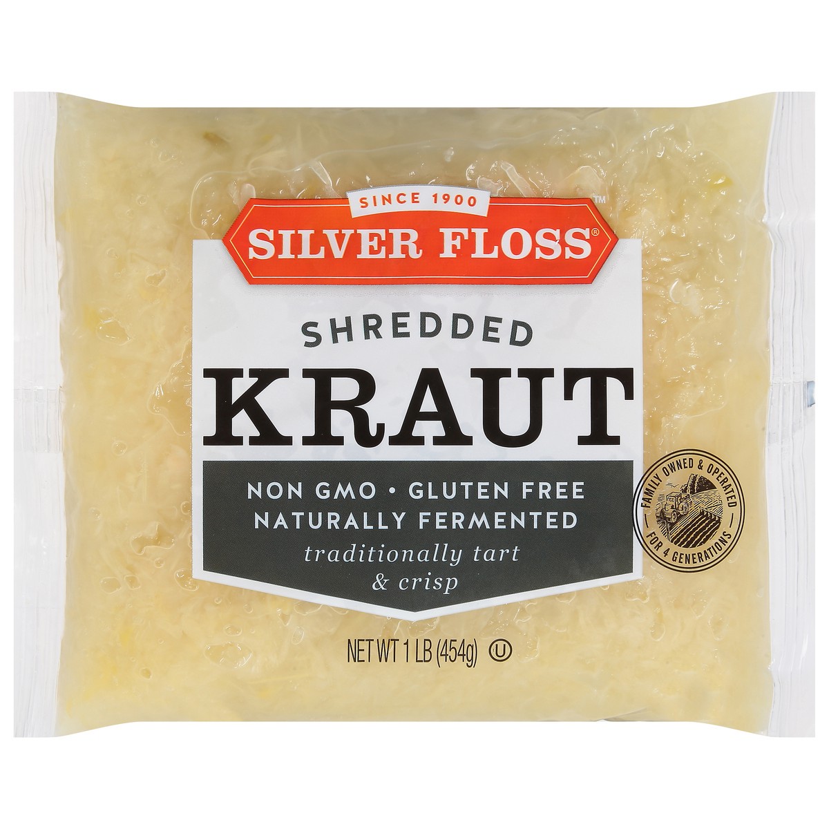 slide 1 of 9, Silver Floss Sauerkraut Shredded 16oz Poly, 16 oz