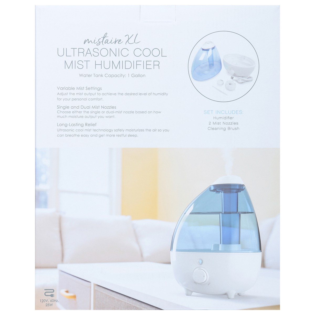 slide 10 of 12, Pure Enrichment Mistaire XL Ultrasonic Cool Mist Humidifier 1 ea, 1 ct