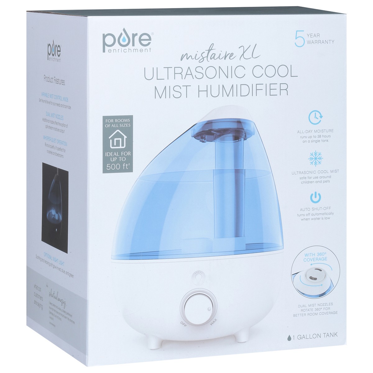 slide 9 of 12, Pure Enrichment Mistaire XL Ultrasonic Cool Mist Humidifier 1 ea, 1 ct