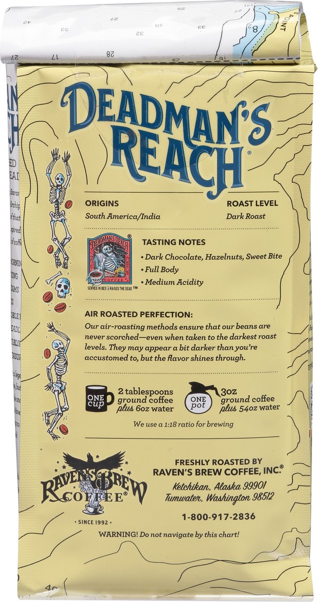slide 2 of 9, Raven's Brew Coffee Deadman's Reach Dark Roast Coffee Ground- 12 oz, 12 oz
