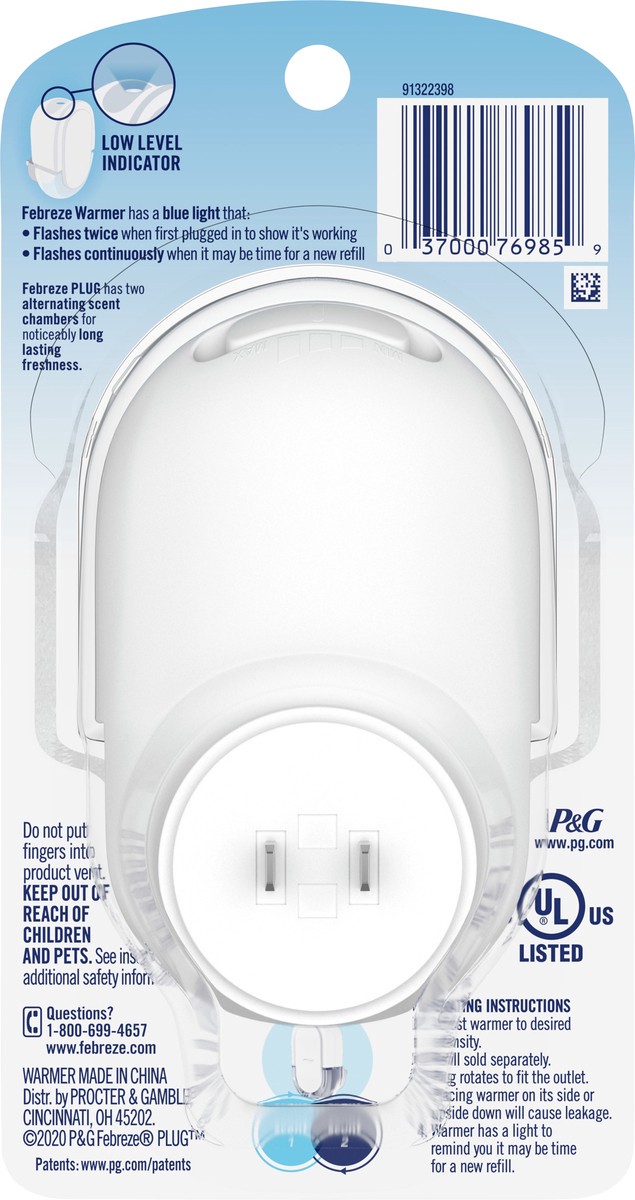 slide 3 of 3, Febreze Plug In Air Freshener, Odor-Fighting Scented Oil Warmer Device, 1 Count, 1 ct