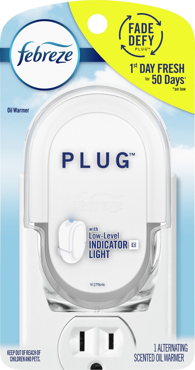 slide 2 of 3, Febreze Plug In Air Freshener, Odor-Fighting Scented Oil Warmer Device, 1 Count, 1 ct