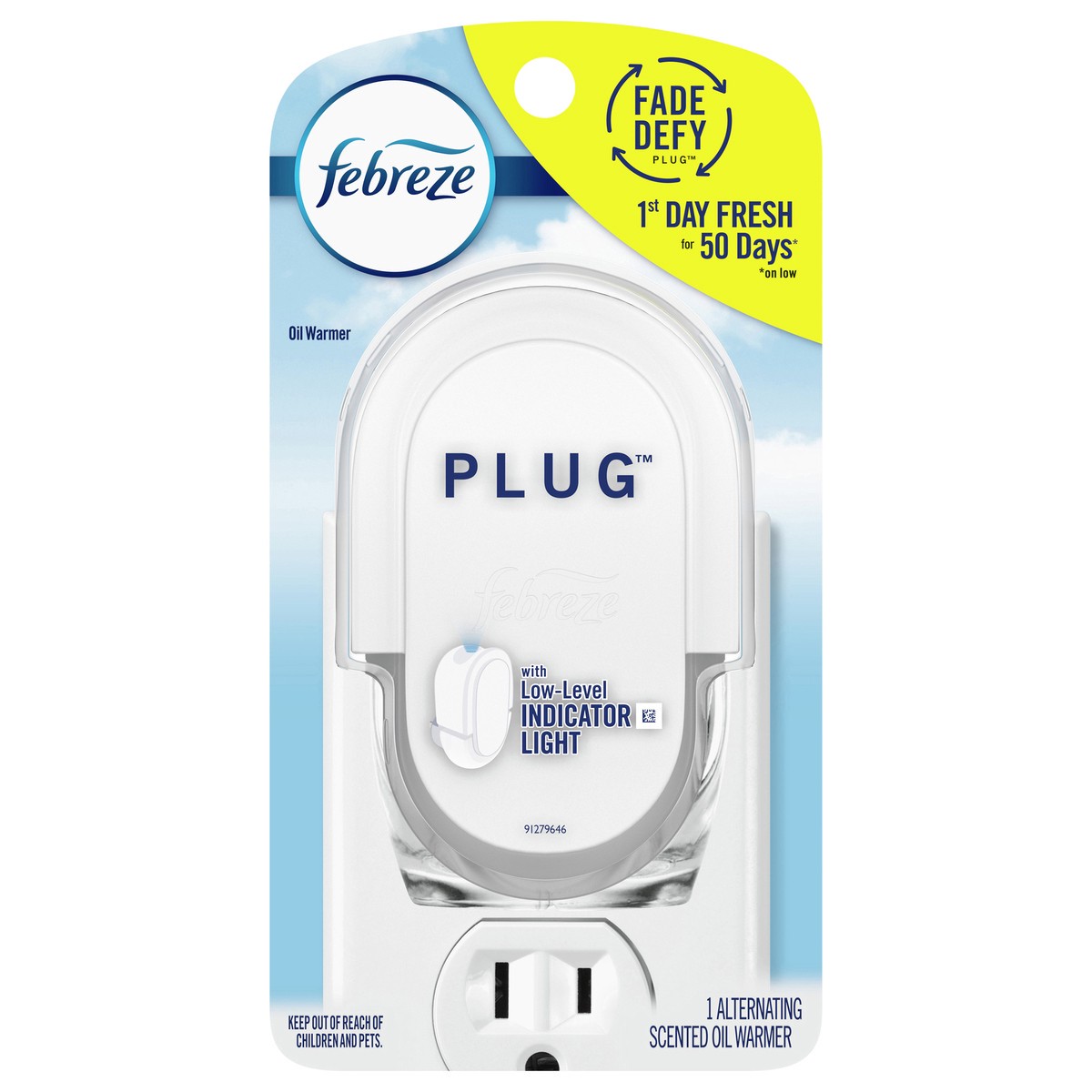 slide 1 of 3, Febreze Plug In Air Freshener, Odor-Fighting Scented Oil Warmer Device, 1 Count, 1 ct