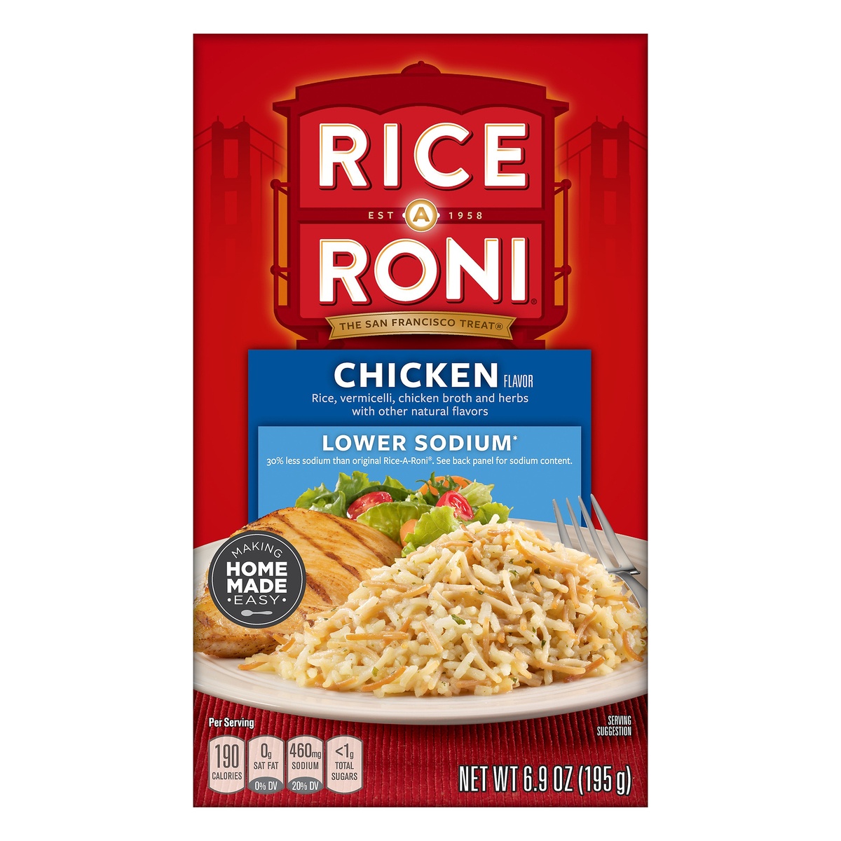 slide 1 of 10, Rice A Roni Lower Sodium Chicken Flavor Food Mix 6.9 oz, 6.9 oz