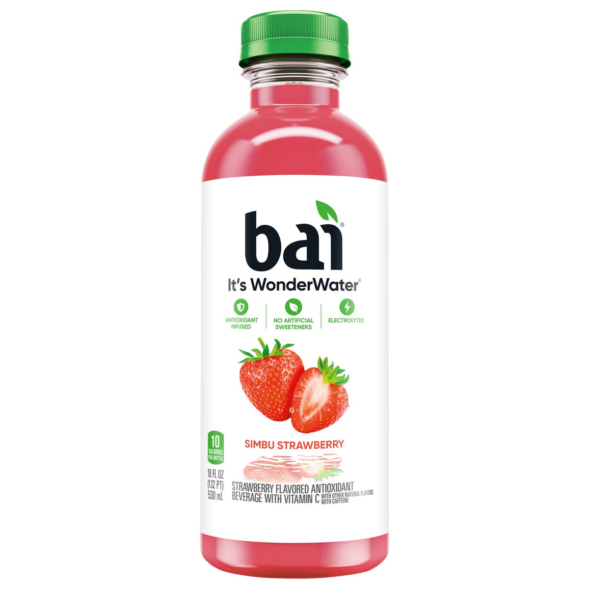 slide 1 of 13, Dr Pepper Bai Antioxidant Infused Water Beverage, Simbu Strawberry, 18 fl oz Bottle, 18 fl oz
