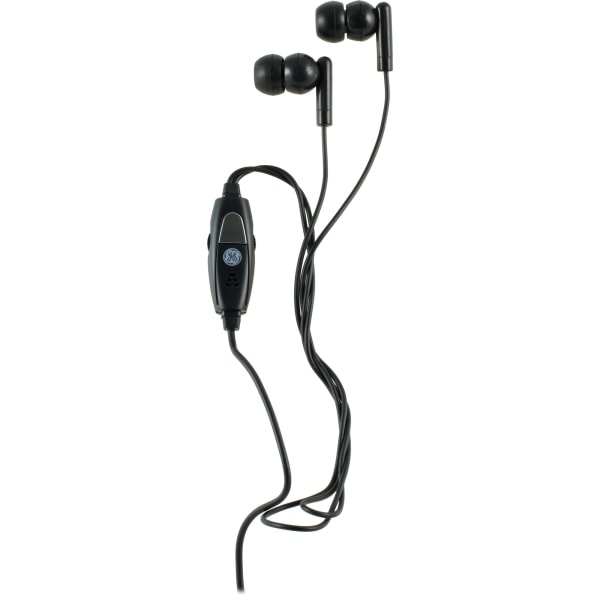 slide 1 of 1, GE Voip In-Ear Headset With Inline Microphone & Two Adapters, 1 ct
