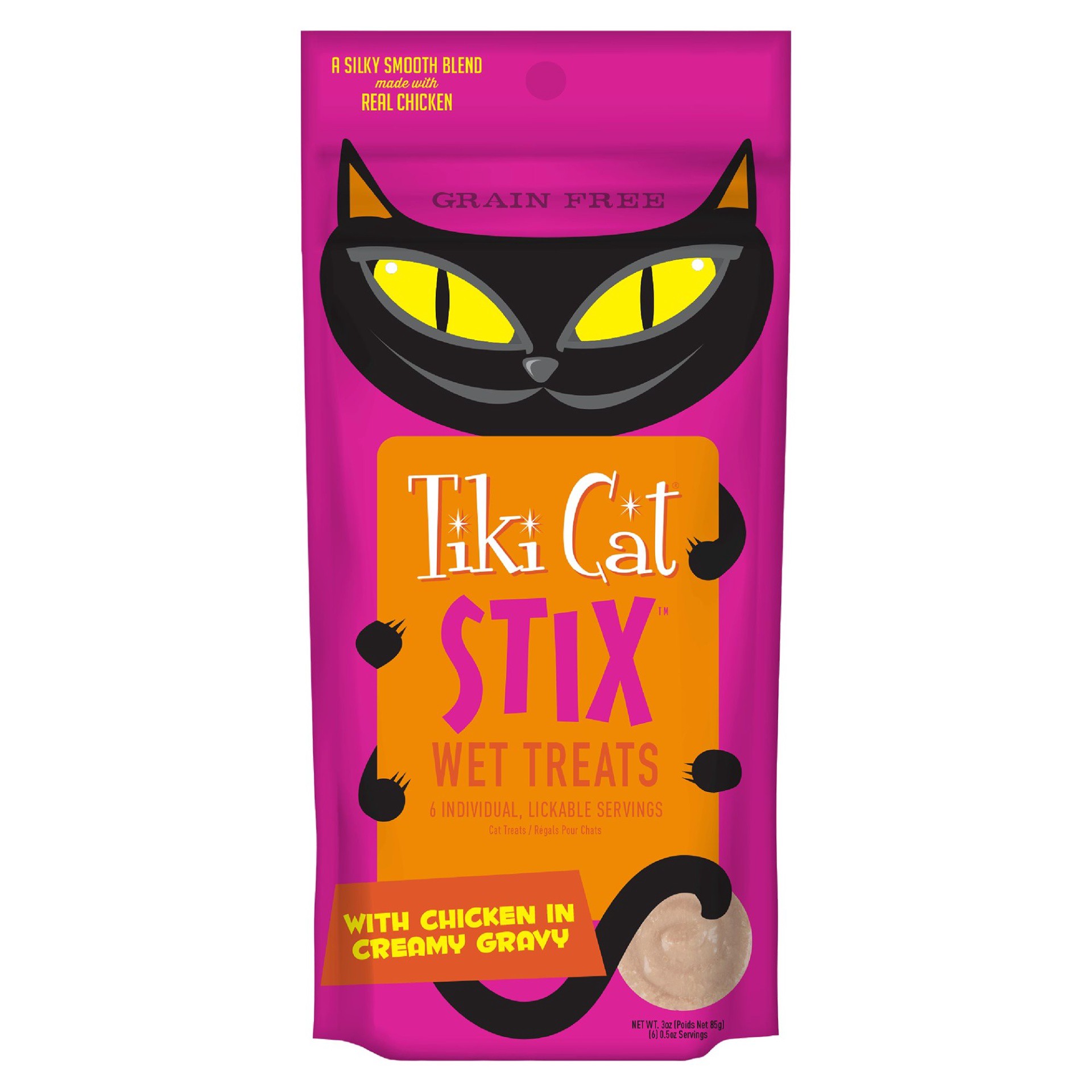 slide 1 of 1, Tiki Cat Stix Wet Cat Treats, Chicken, 3 oz. Pouch (12 Count), 3 oz