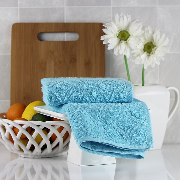 slide 2 of 5, Freshee Solid Kitchen Towels - Aqua, 2 ct