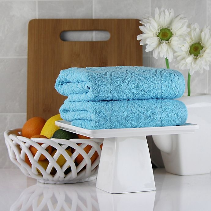 slide 5 of 5, Freshee Solid Kitchen Towels - Aqua, 2 ct