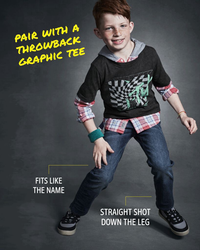 slide 5 of 5, Oshkosh Kid Medium Blue Wash Straight-Leg Jeans Indigo 5R, 1 ct