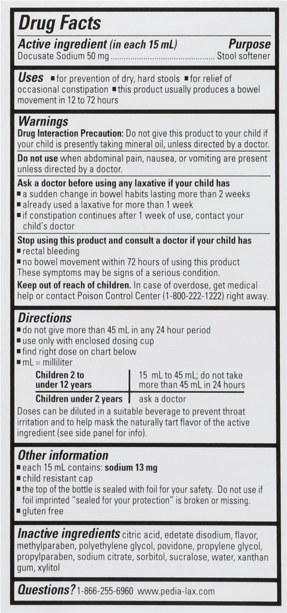 slide 2 of 9, Pedia-Lax Liquid Stool Softener for Kids Ages 2-11 - Berry Flavor - 4 fl oz, 4 oz