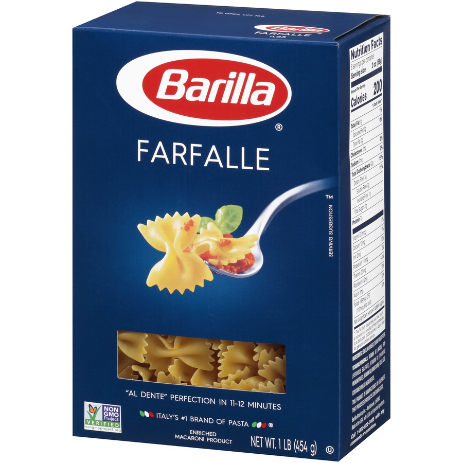 slide 3 of 8, Barilla Farfalle Pasta, 16 oz