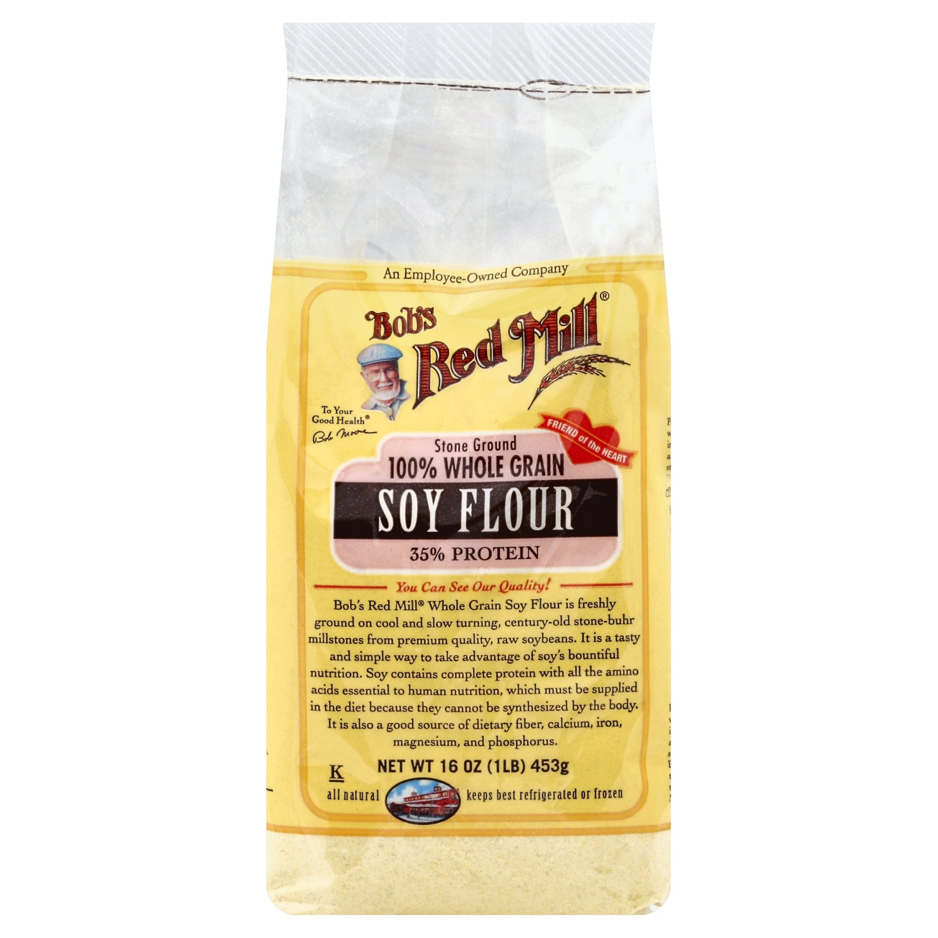 slide 1 of 1, Bob's Red Mill 100 Whole Grain Stone Ground Soy Flour, 16 oz