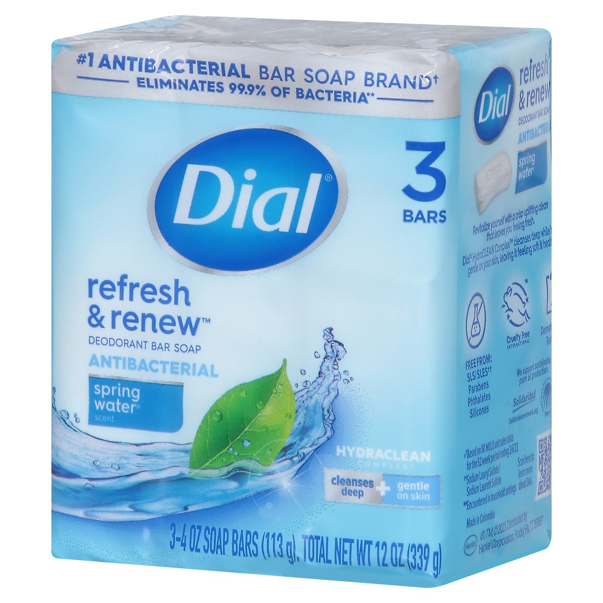 slide 3 of 9, Dial Spring Water Antibacterial Deodorant Bar Soap, 3 ct; 4 oz
