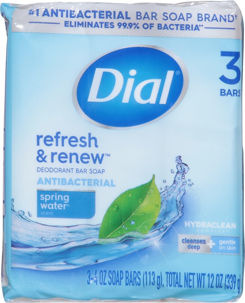 slide 6 of 9, Dial Spring Water Antibacterial Deodorant Bar Soap, 3 ct; 4 oz