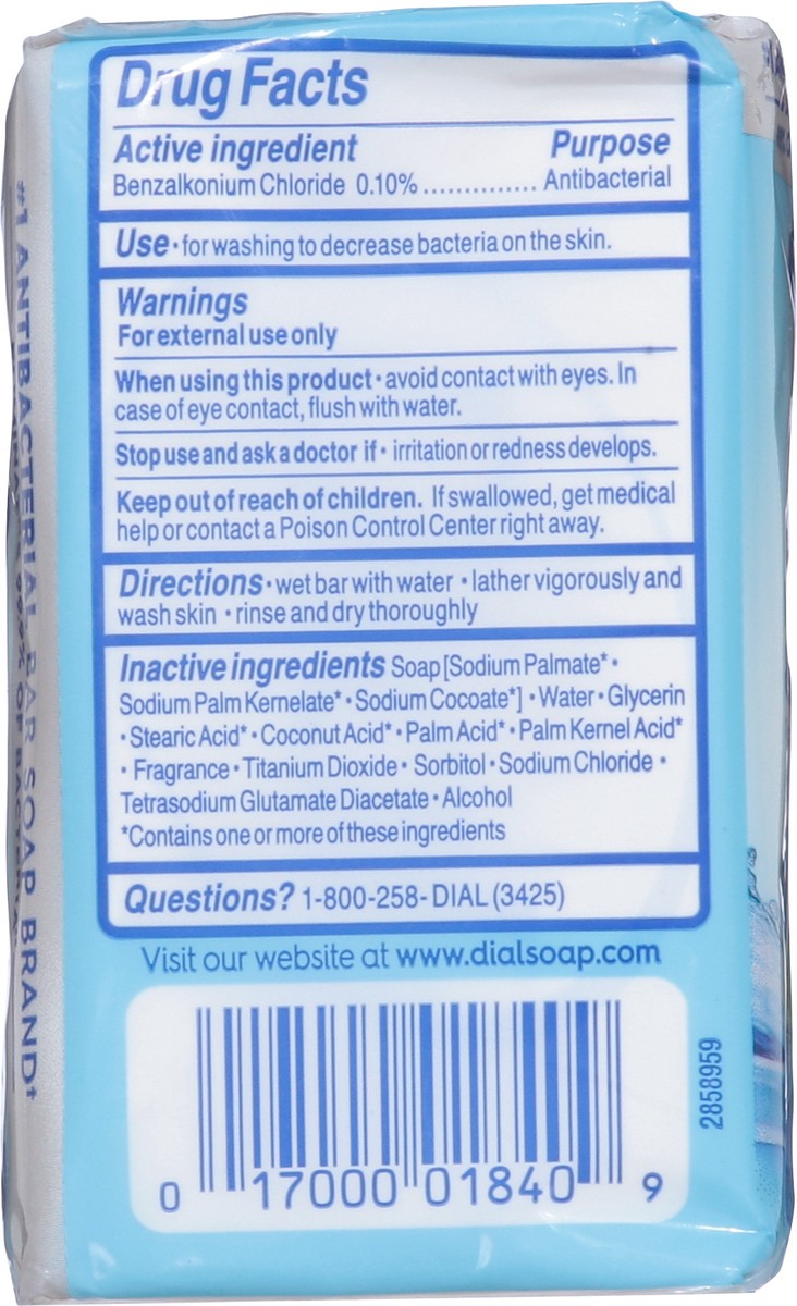 slide 7 of 9, Dial Spring Water Antibacterial Deodorant Bar Soap, 3 ct; 4 oz