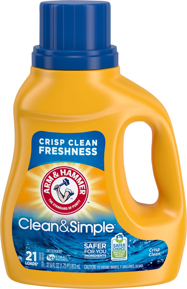 slide 2 of 12, ARM & HAMMER Clean Simple, 21 Loads Liquid Laundry Detergent, 27.5 Fl oz, 1 ct