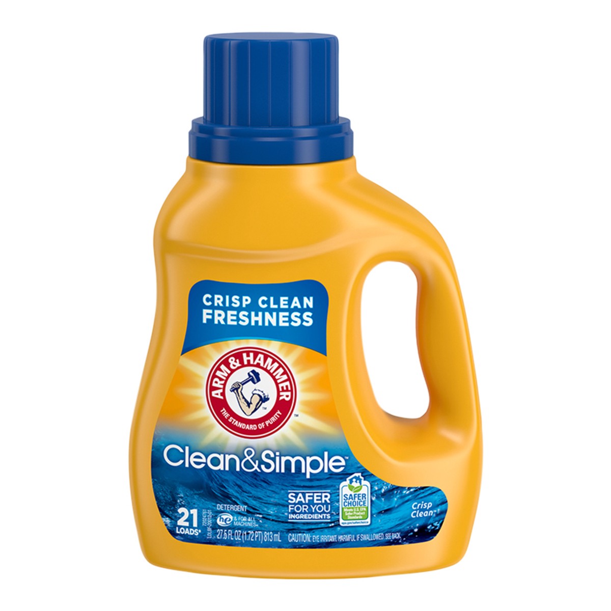 slide 9 of 12, ARM & HAMMER Clean Simple, 21 Loads Liquid Laundry Detergent, 27.5 Fl oz, 1 ct