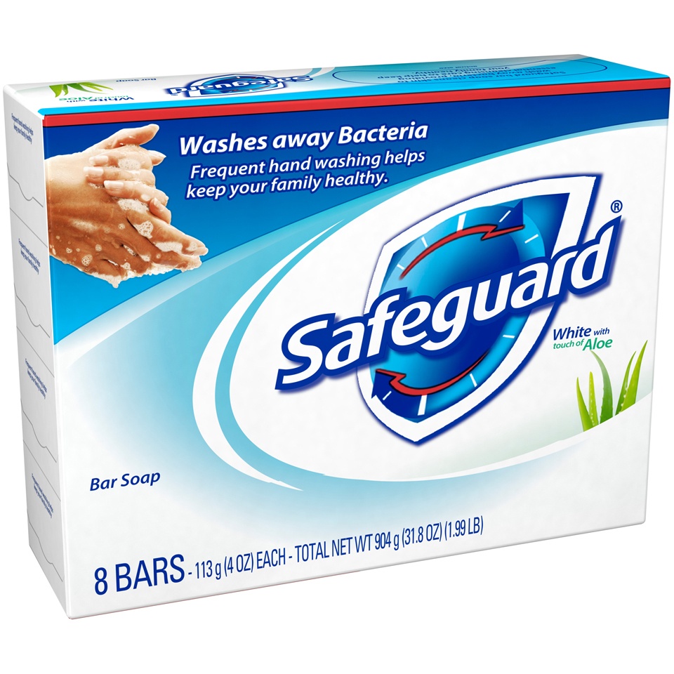 slide 2 of 3, Safeguard Antibacterial Soap Bar With Aloe, 8 ct