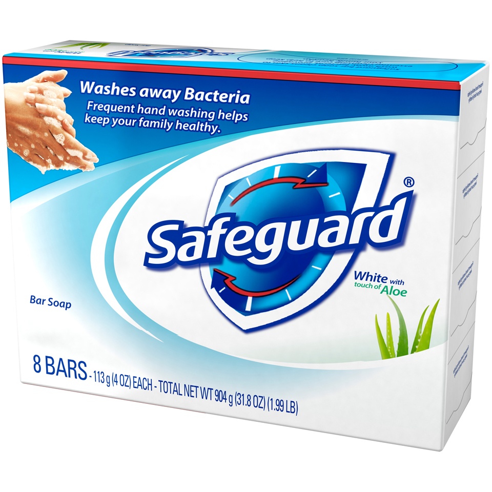 slide 3 of 3, Safeguard Antibacterial Soap Bar With Aloe, 8 ct