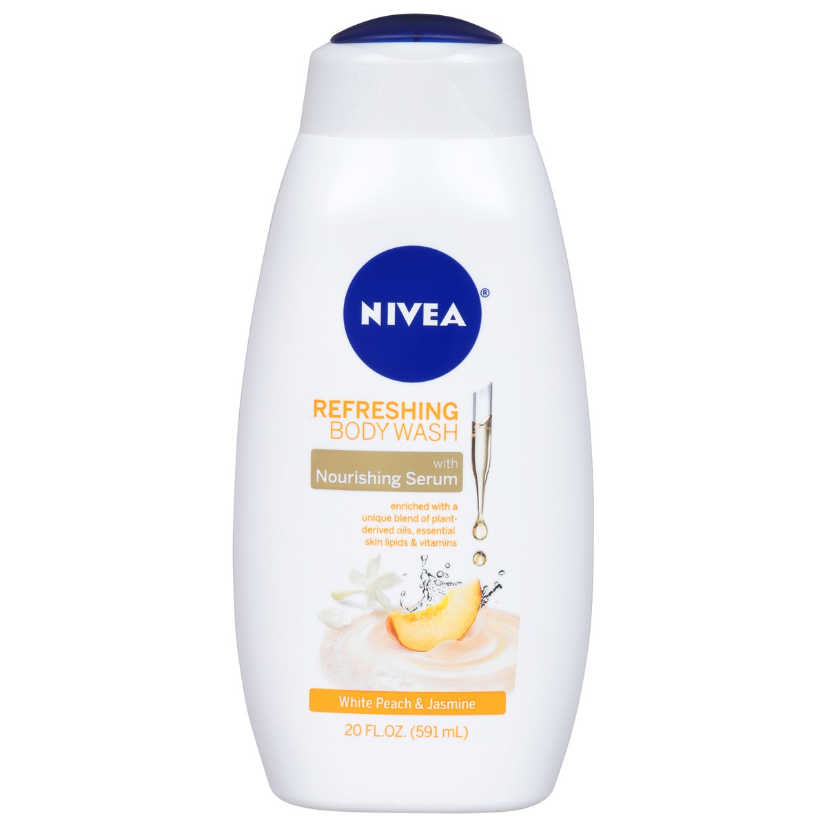 slide 1 of 9, Nivea White Peach Body Wash Refreshing, 20 fl oz