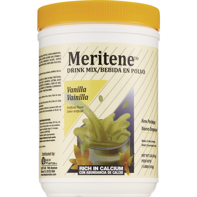slide 1 of 1, DIET/NUTRITION Newpharma Meritene Nutritional Drink Mix Vanilla (Canister), 1 ct