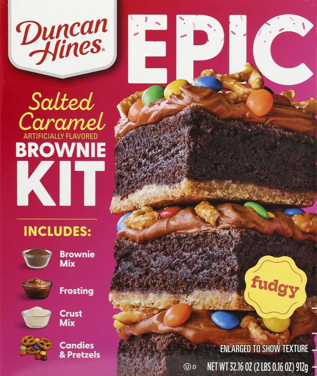 slide 4 of 10, Duncan Hines Epic Salted Caramel Brownie Kit 32.16 oz, 32.16 oz