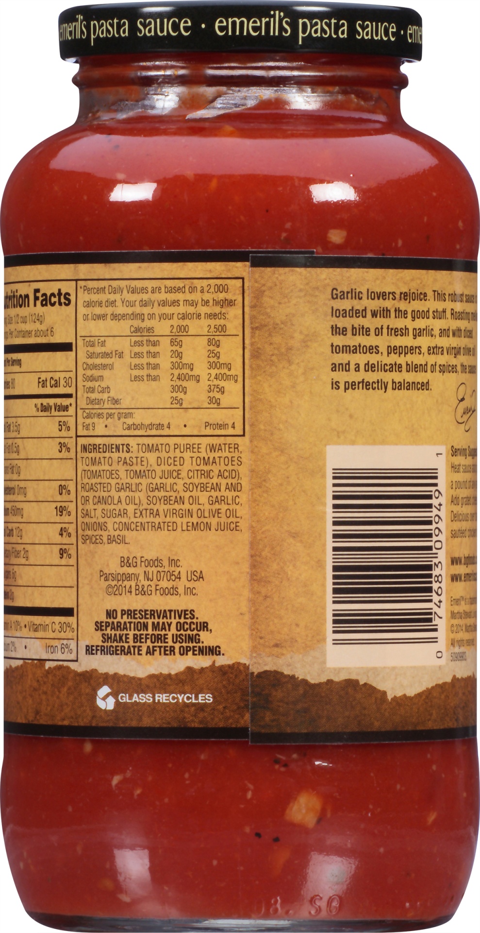 Emeril's Roasted Gaaahlic Pasta Sauce 25 oz Shipt