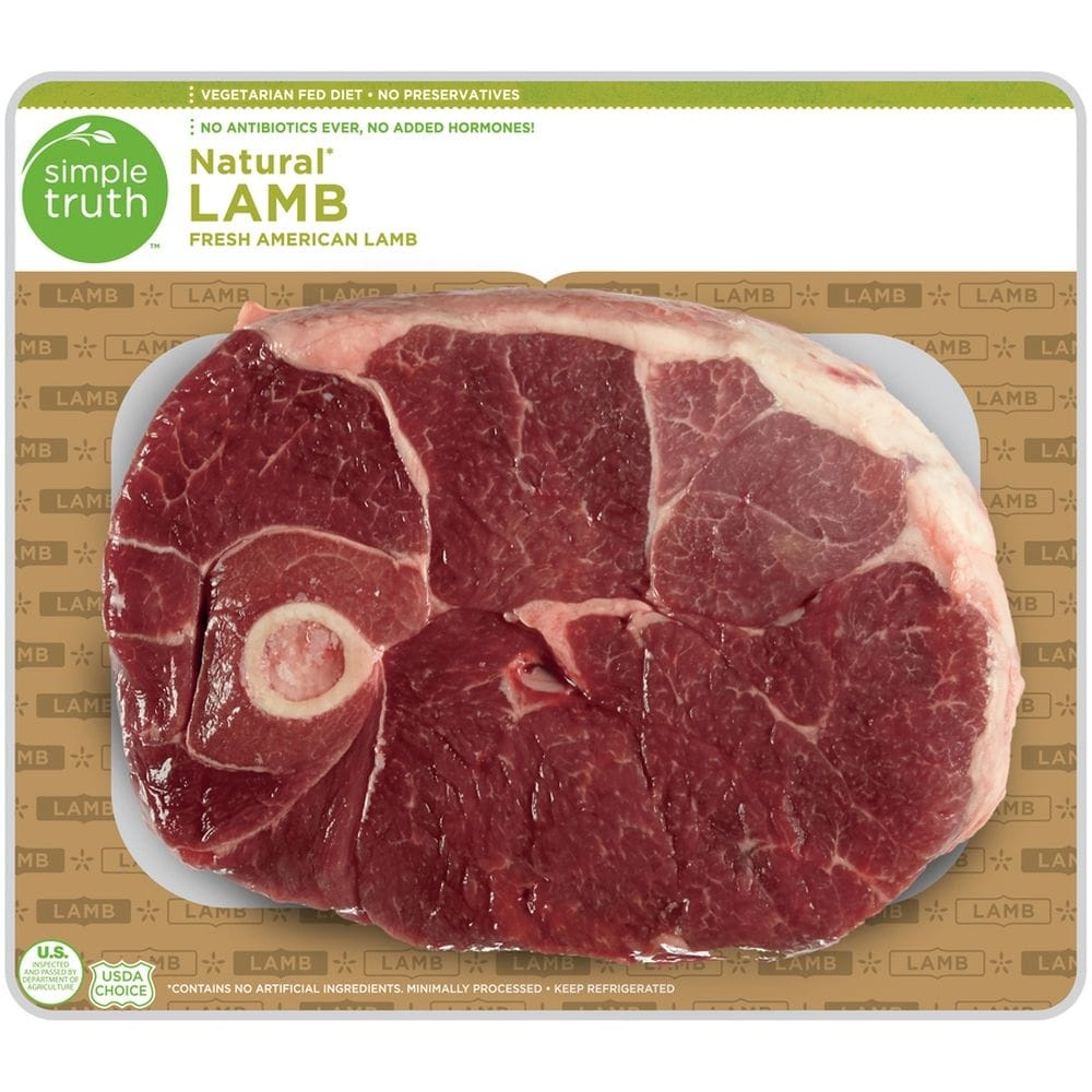 slide 1 of 1, Simple Truth Natural Lamb Leg Bone In Steak, per lb