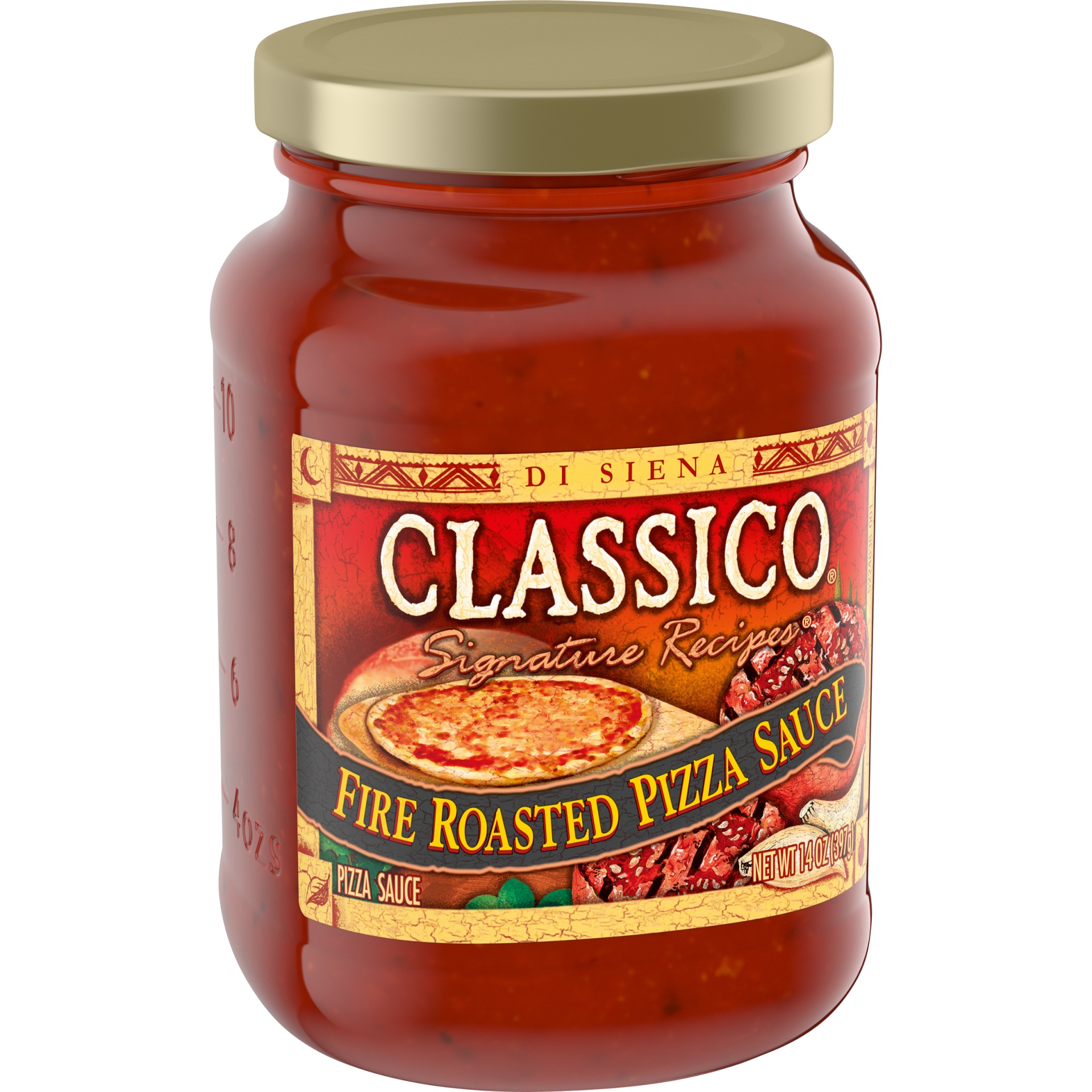 slide 2 of 6, Classico Signature Recipes Fire Roasted Pizza Sauce, 14 oz