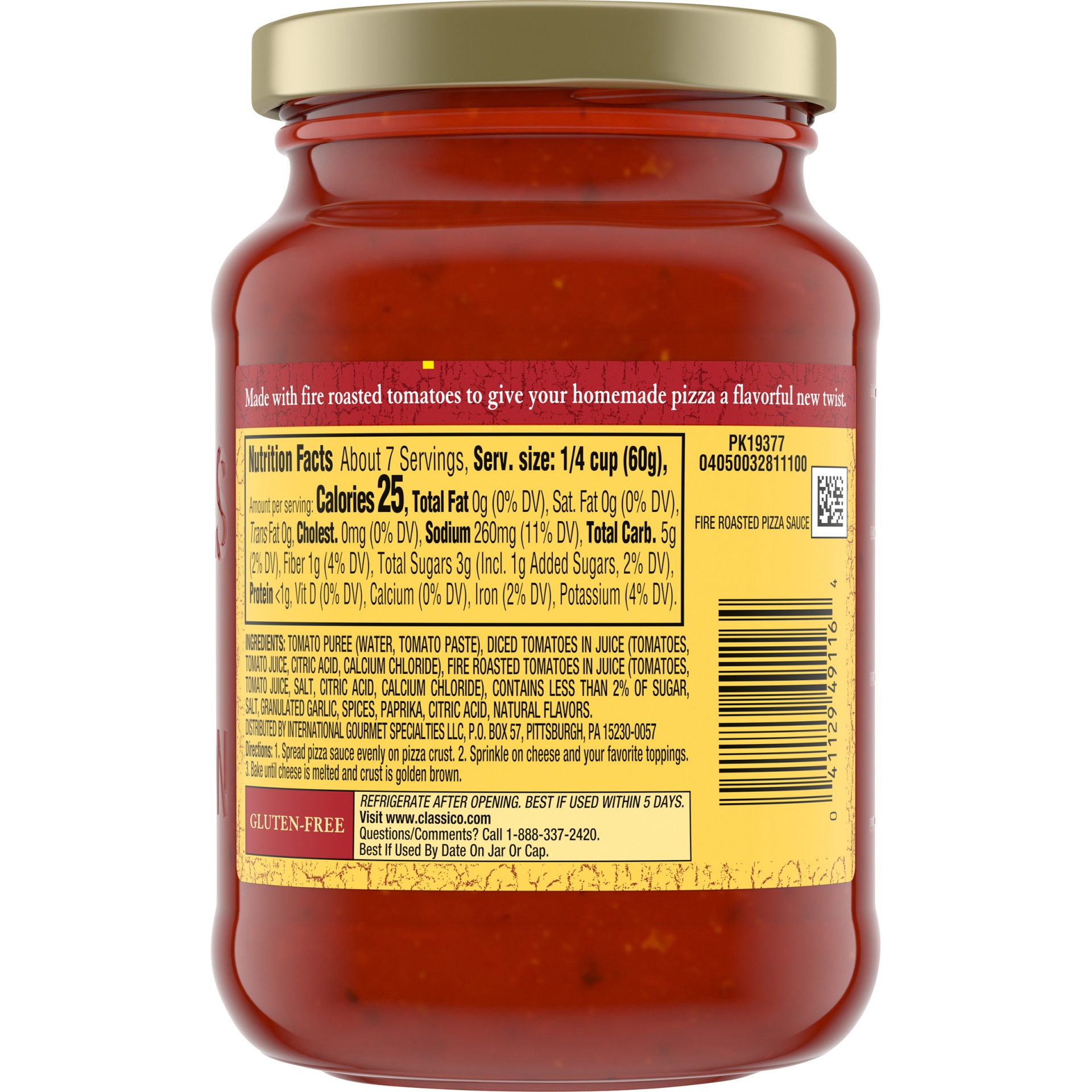 slide 4 of 6, Classico Signature Recipes Fire Roasted Pizza Sauce, 14 oz